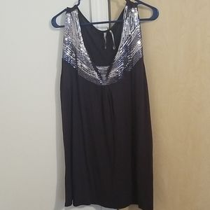 Kische grey tank top w sparkly sequins
